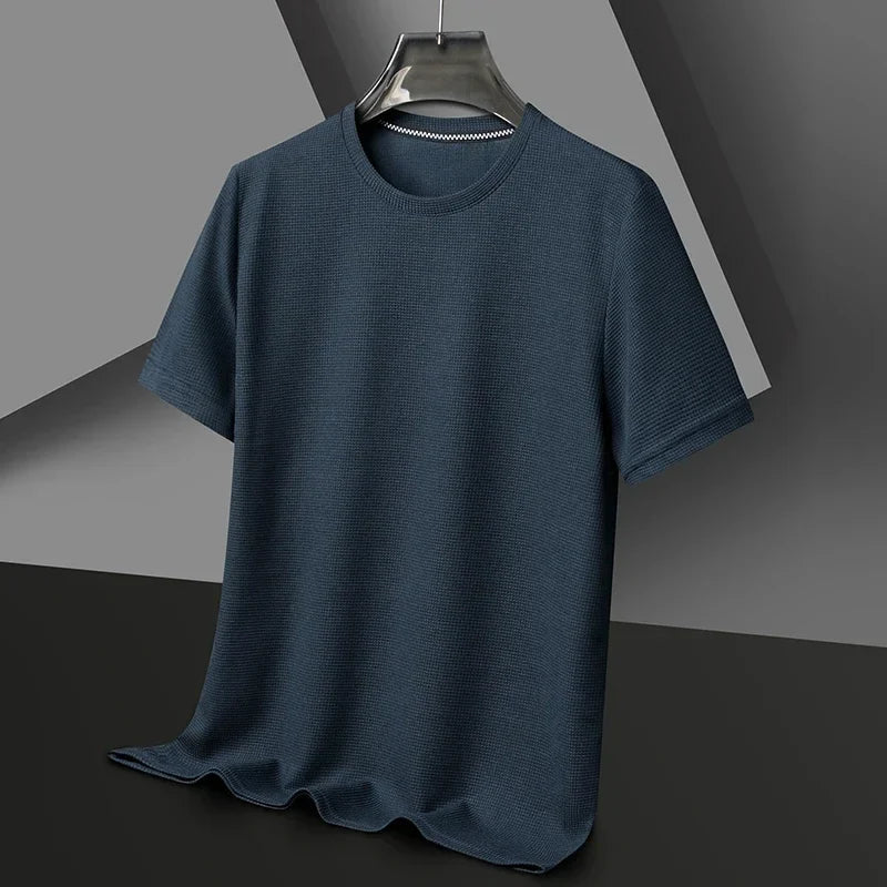 Men's Brown Cotton Crew Neck T-Shirt - Soft Short Sleeve Casual Tee