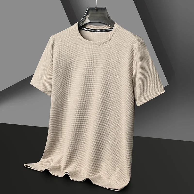 Men's Brown Cotton Crew Neck T-Shirt - Soft Short Sleeve Casual Tee
