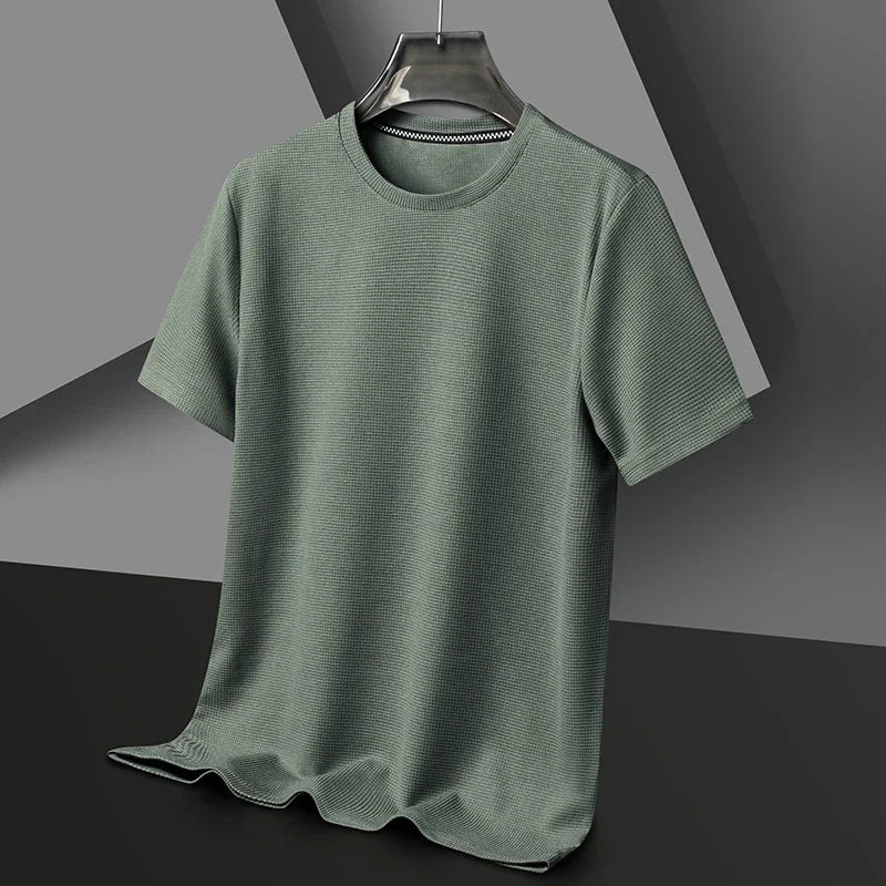 Men's Brown Cotton Crew Neck T-Shirt - Soft Short Sleeve Casual Tee