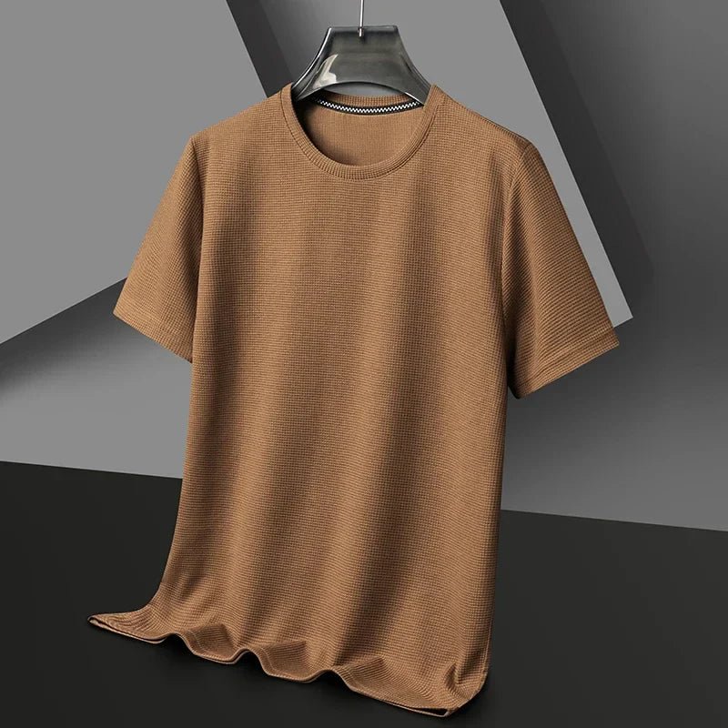 Men's Brown Cotton Crew Neck T-Shirt - Soft Short Sleeve Casual Tee