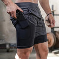 Men's Quick-Dry 2-in-1 Running Shorts with Compression Liner for Gym Training