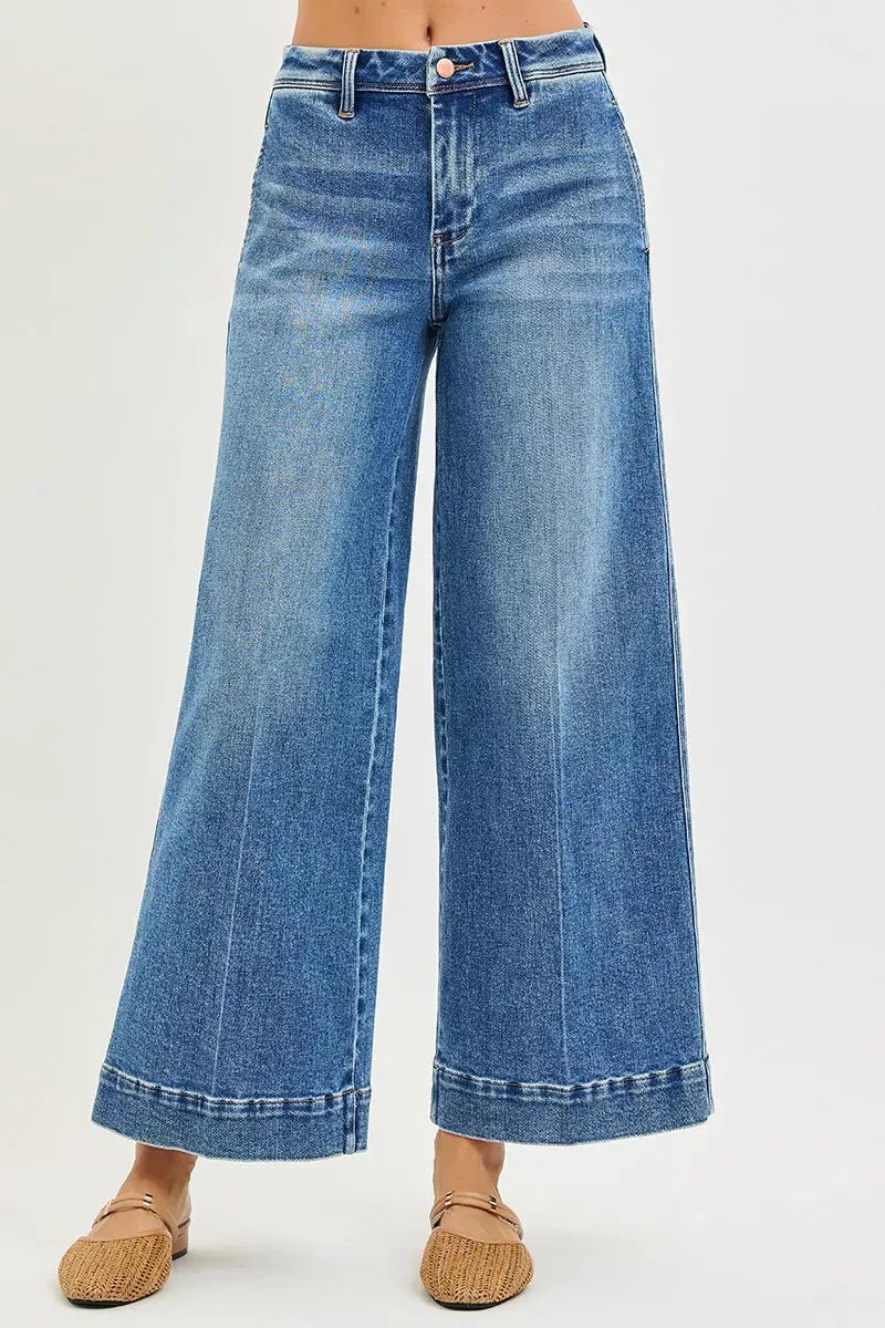 RISEN Slouchy Ankle Wide Jeans
