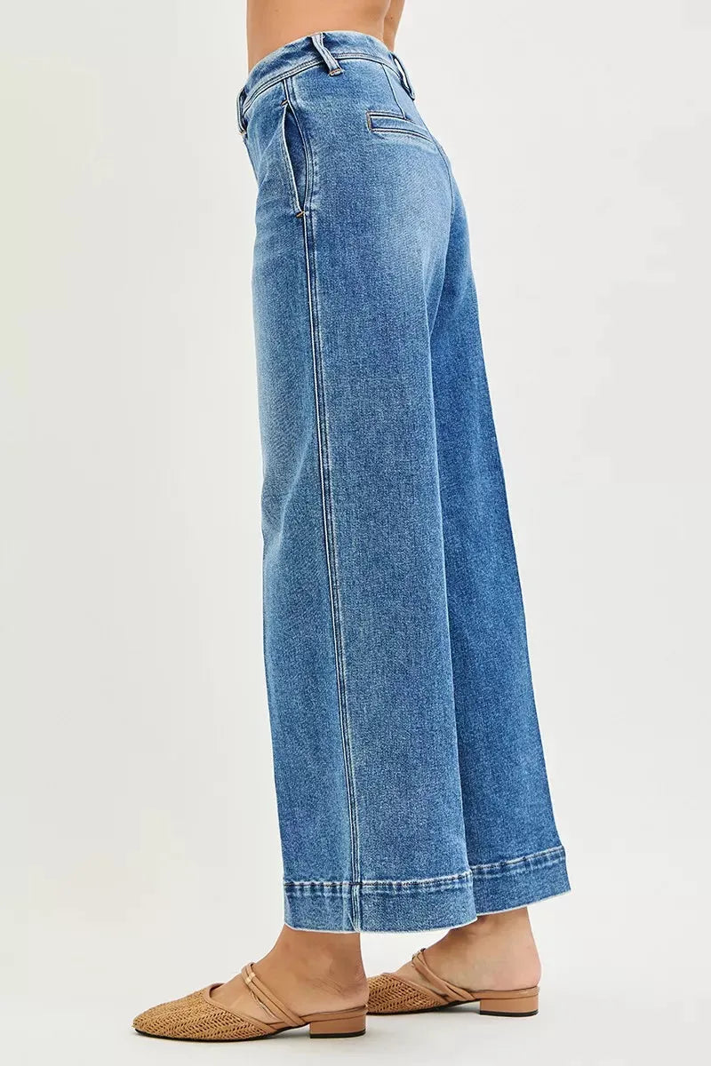 RISEN Slouchy Ankle Wide Jeans