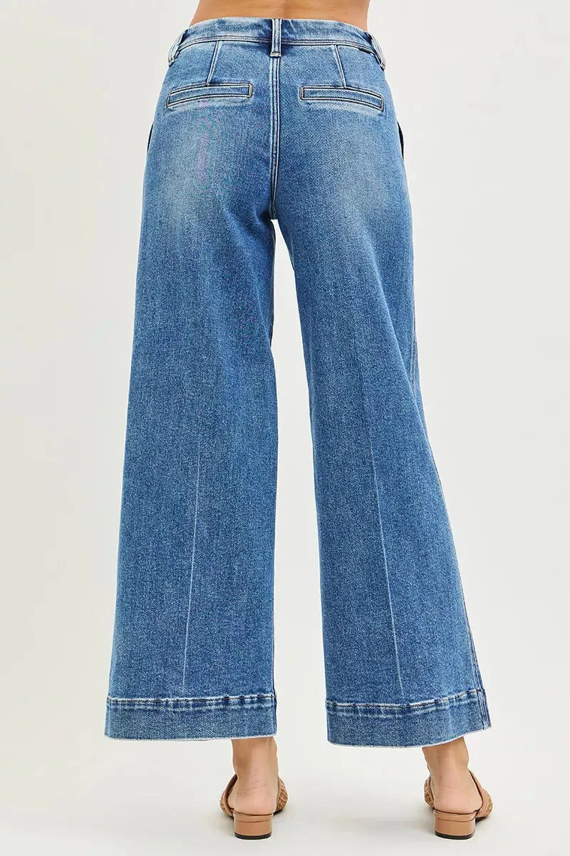 RISEN Slouchy Ankle Wide Jeans