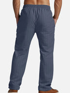 Relaxed Pinstripe Linen Blend Pants for Casual Wear and Comfort