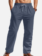 Relaxed Pinstripe Linen Blend Pants for Casual Wear and Comfort