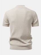 Ribbed Knit Mock Neck T-Shirt - Basic Style for Everyday Wear