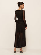 Sleeveless Pleated Maxi Dress for Women - High Waist Casual White Summer Dress