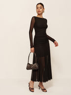 Sleeveless Pleated Maxi Dress for Women - High Waist Casual White Summer Dress