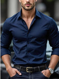 Slim Fit Wrinkle-Free Stretch Dress Shirt for Men - Formal Button Down for Office & Weddings