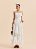 Sleeveless Maxi Dress with Detachable Strap - Casual Flowing Vacation Dress