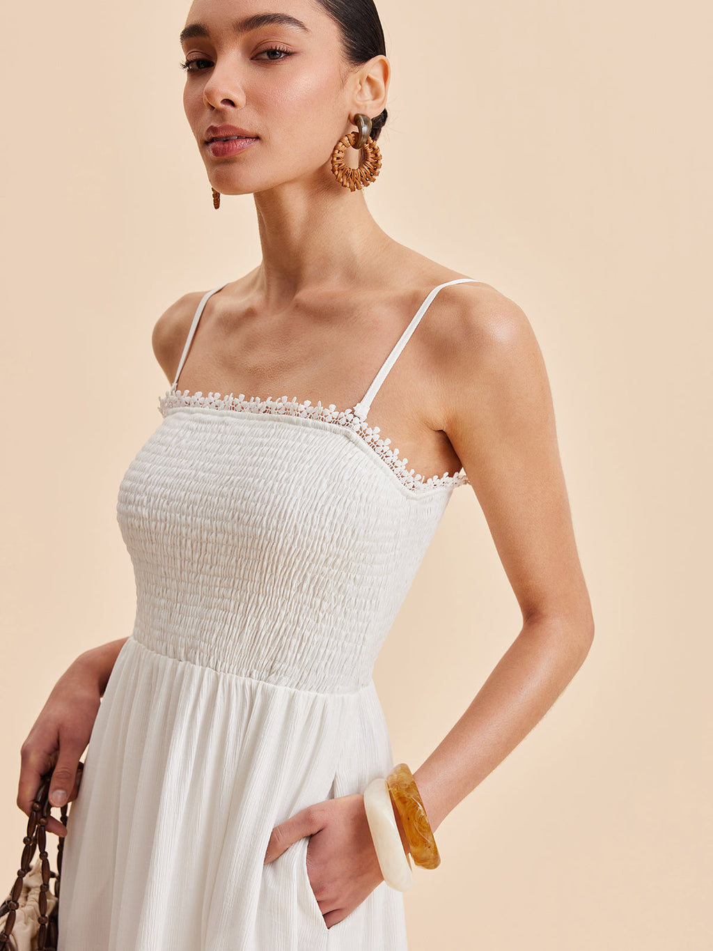Sleeveless Maxi Dress with Detachable Strap - Casual Flowing Vacation Dress