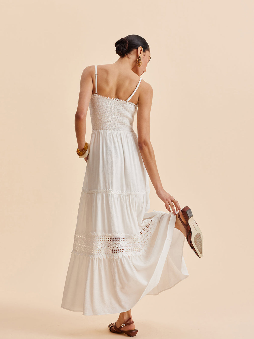 Sleeveless Maxi Dress with Detachable Strap - Casual Flowing Vacation Dress