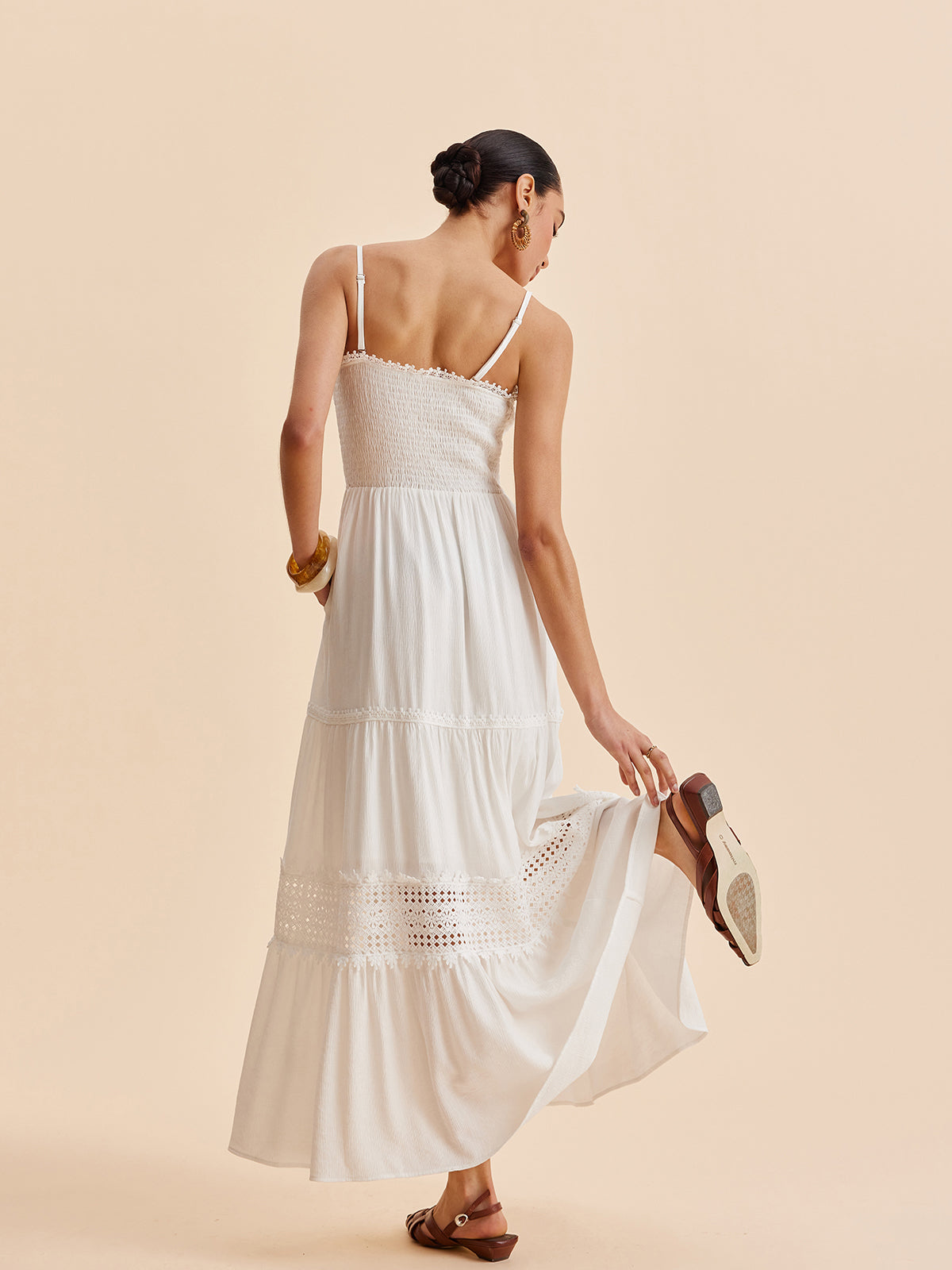 Sleeveless Maxi Dress with Detachable Strap - Casual Flowing Vacation Dress
