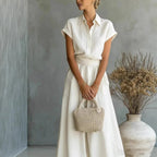 Women's Two-Piece Solid Color Pants Set - Casual Loose Fit Summer Outfit