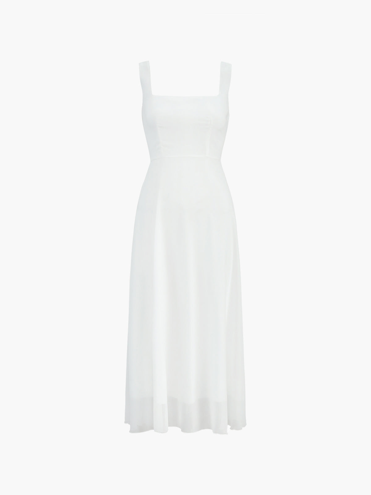 Elegant Square Neck Sleeveless Maxi Dress - Lightweight Woven for Formal Occasions