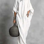 Women's Long Sleeve Maxi Dress - Casual Loose Fit Round Neck for Spring/Summer