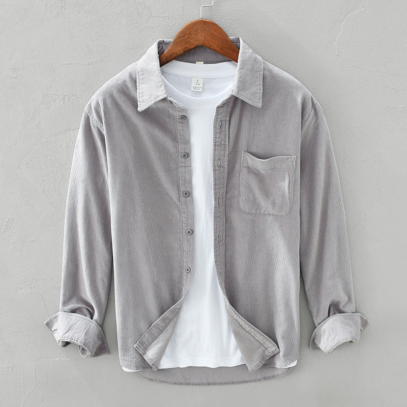 Men's Corduroy Shirt - Retro Casual Fit - Timeless Style for Everyday Wear