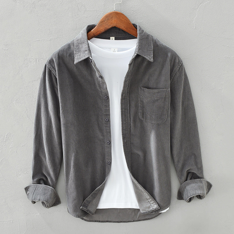 Men's Corduroy Shirt - Retro Casual Fit - Timeless Style for Everyday Wear