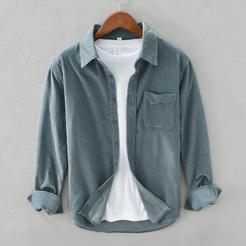 Men's Corduroy Shirt - Retro Casual Fit - Timeless Style for Everyday Wear