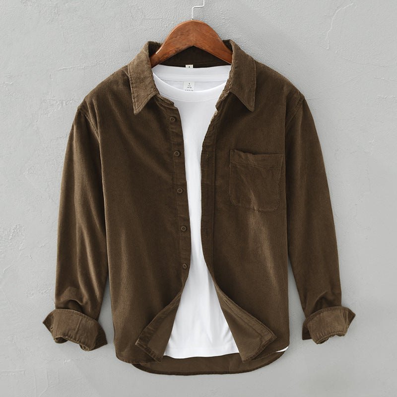 Men's Corduroy Shirt - Retro Casual Fit - Timeless Style for Everyday Wear
