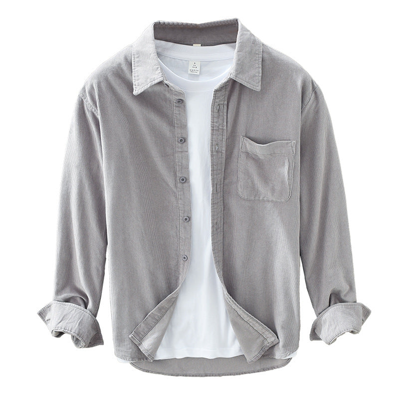 Men's Corduroy Shirt - Retro Casual Fit - Timeless Style for Everyday Wear
