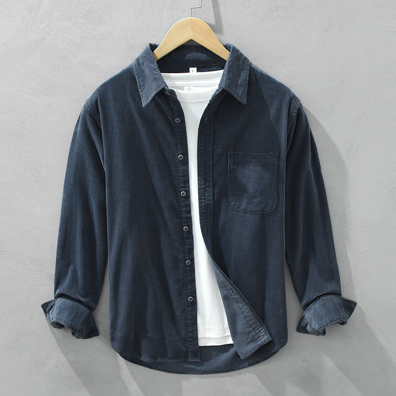 Men's Corduroy Shirt - Retro Casual Fit - Timeless Style for Everyday Wear