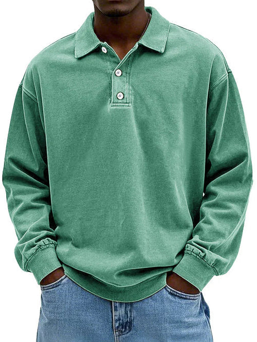 Men's Long Sleeve Vintage Shirt - Comfortable Cotton Blend - Casual Wear
