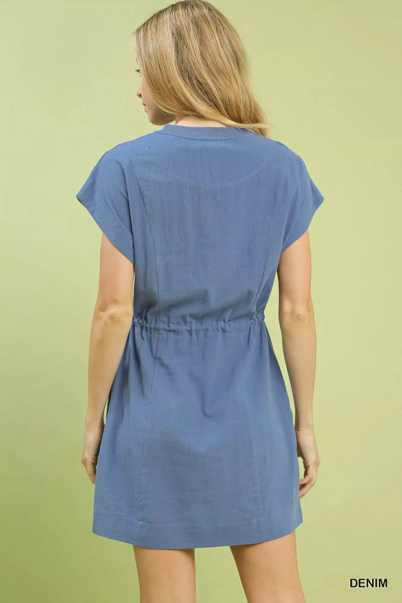 Umgee Embroidered Floral Mini Dress with Waist Tie