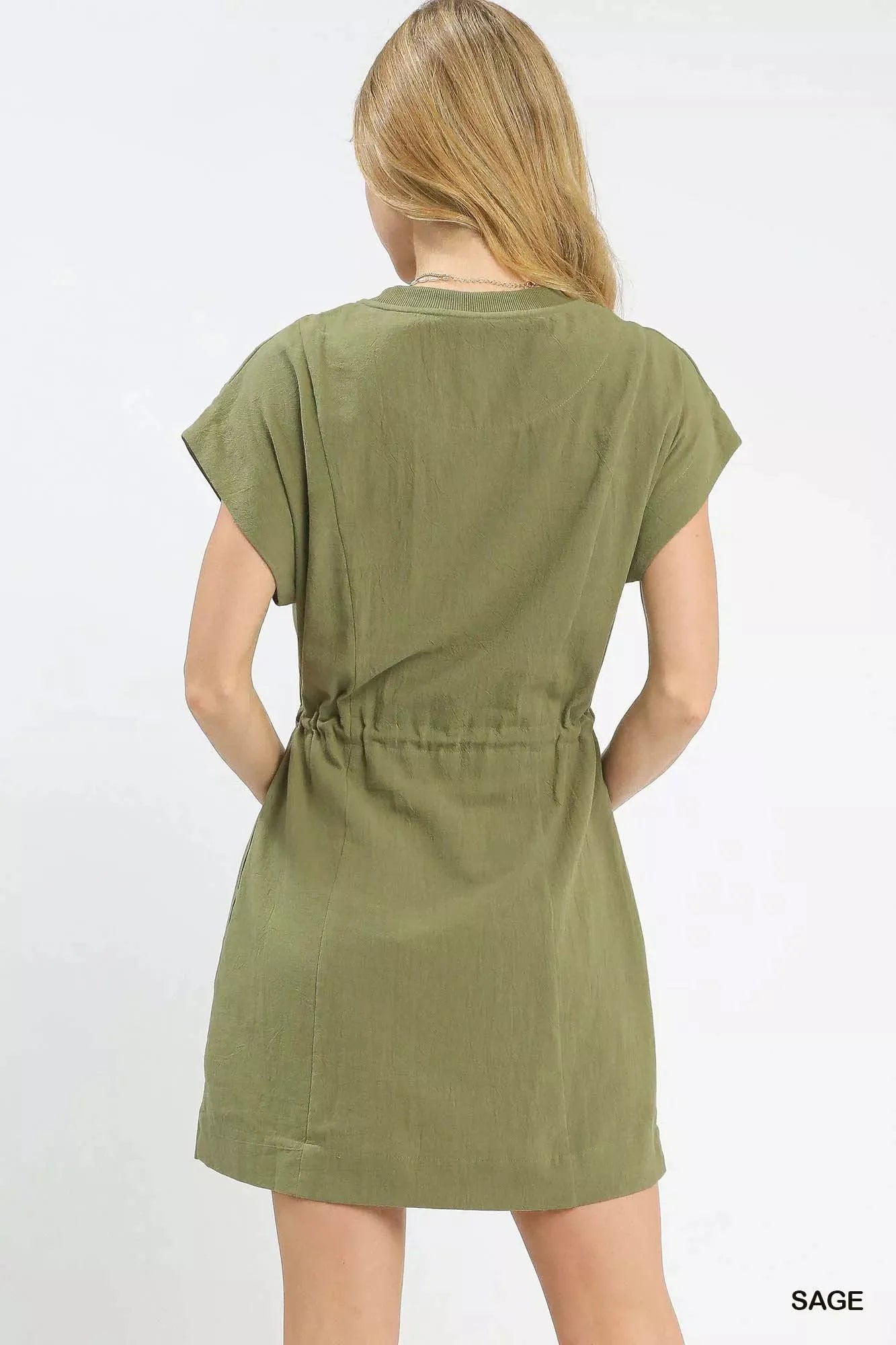 Umgee Embroidered Floral Mini Dress with Waist Tie