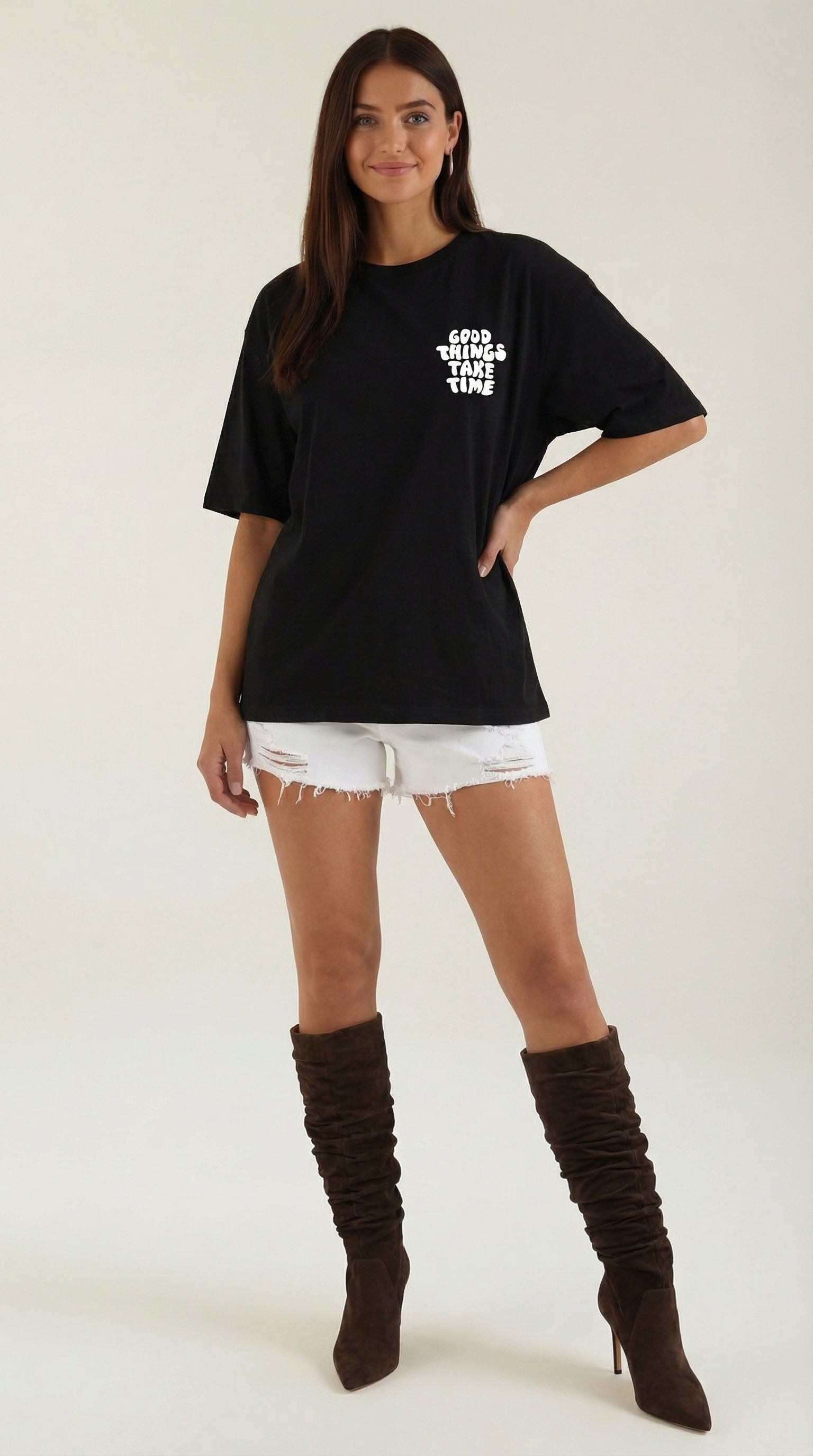 Oversized Graphic T-Shirt for Women - Soft Cotton Relaxed Fit Inspirational Tee
