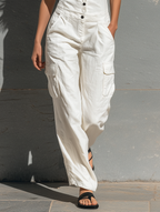 Cotton Blend Sleeveless Jumpsuit for Women – Tailored Minimalist Design