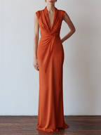 Elegant Pleated Maxi Dress for Women - Sleeveless Slim Fit Occasion Wear