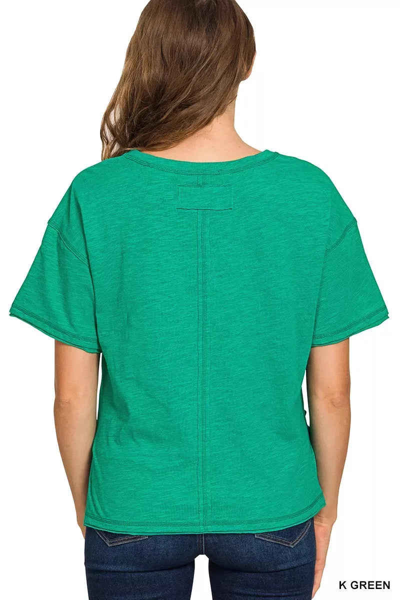 Zenana Cotton Slub Short Sleeve Tee