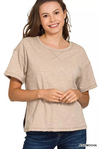 Zenana Cotton Slub Short Sleeve Tee