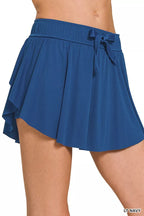Zenana Ruffle Hem Tennis Skirt With Hidden Inner Pockets