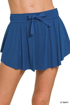 Zenana Ruffle Hem Tennis Skirt With Hidden Inner Pockets
