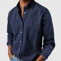 Men's Lightweight Long Sleeve Button-Up Shirt - Casual Relaxed Fit Essential