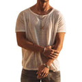 Men's Loose Fit Crew Neck T-Shirt - Cotton Casual Round Neck Tee for Everyday Wear